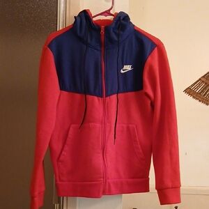 Nike Red and Navy Hoodie Jacket. Men's Sz.S.